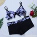 tengweng Womens Vintage Floral Print Two Piece Push Up Padded Bikini Tankini Boyshort Swimsuit Pk01 B01MZ627BD